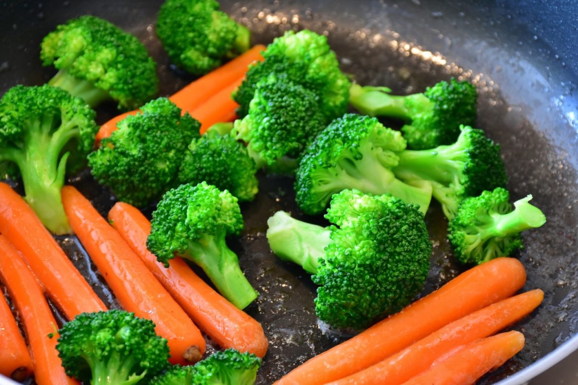 Sautéing Broccoli and Carrots
