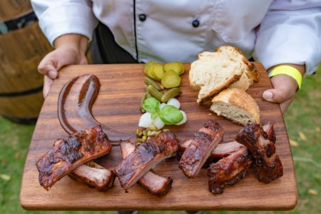 Person Holding a Barbeque Platter